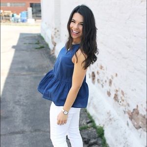 Royal Blue Peplum Top